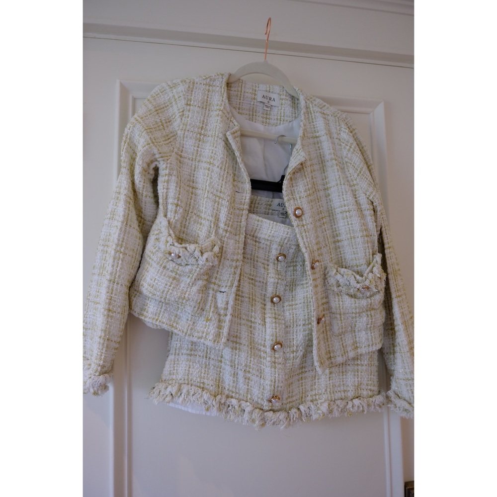 Aura tweed top and skirt set